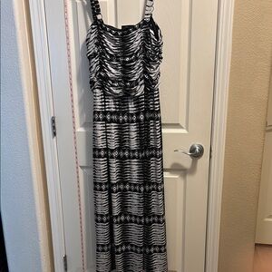Lane Bryant Black and White Spaghetti Strap Sundress